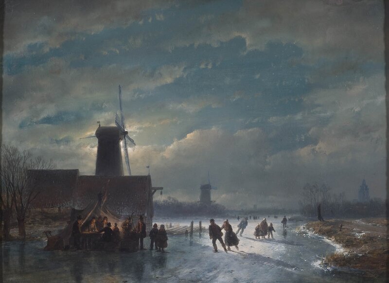 People Skating on Ice — Blue