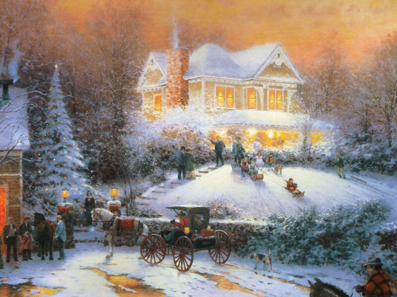People Sledding in Snow