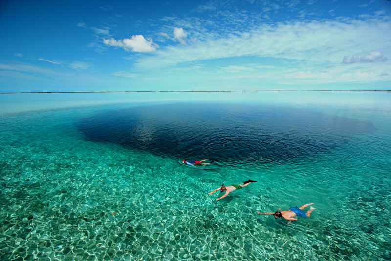 People Snorkeling in Ocean — Blue