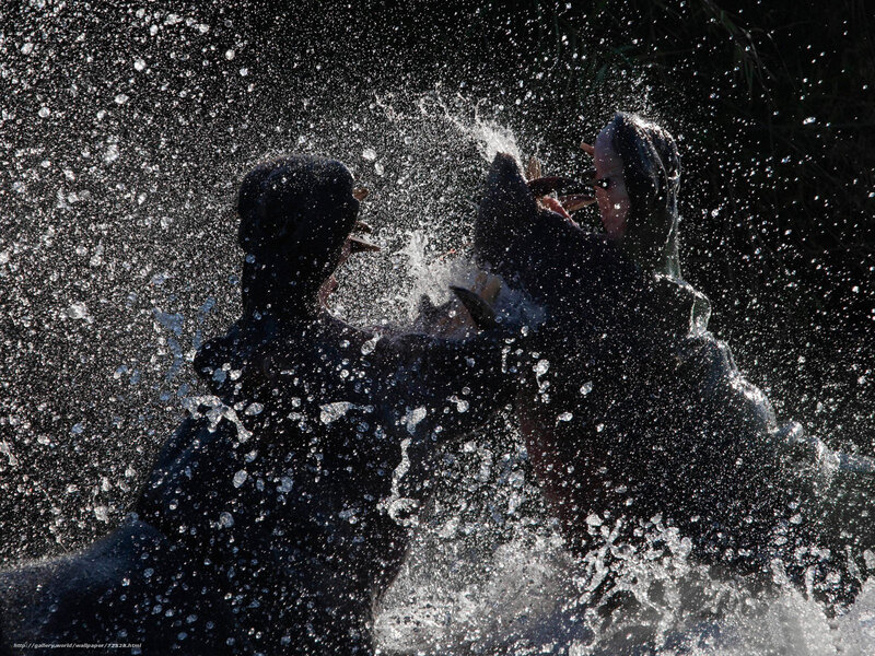 People splashing in water