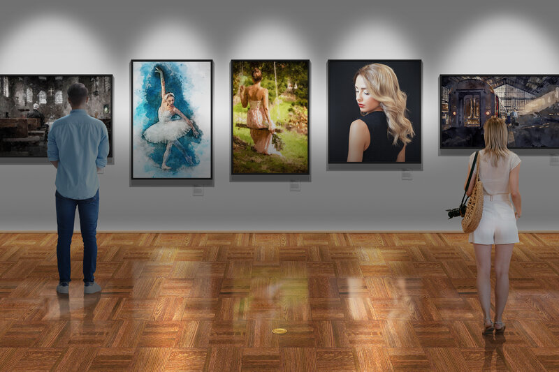 People Viewing Art Gallery