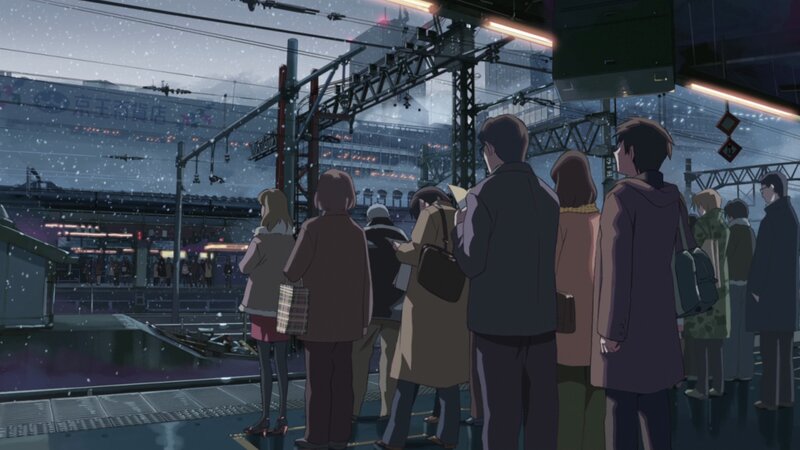 People Waiting at Train Station — Gray
