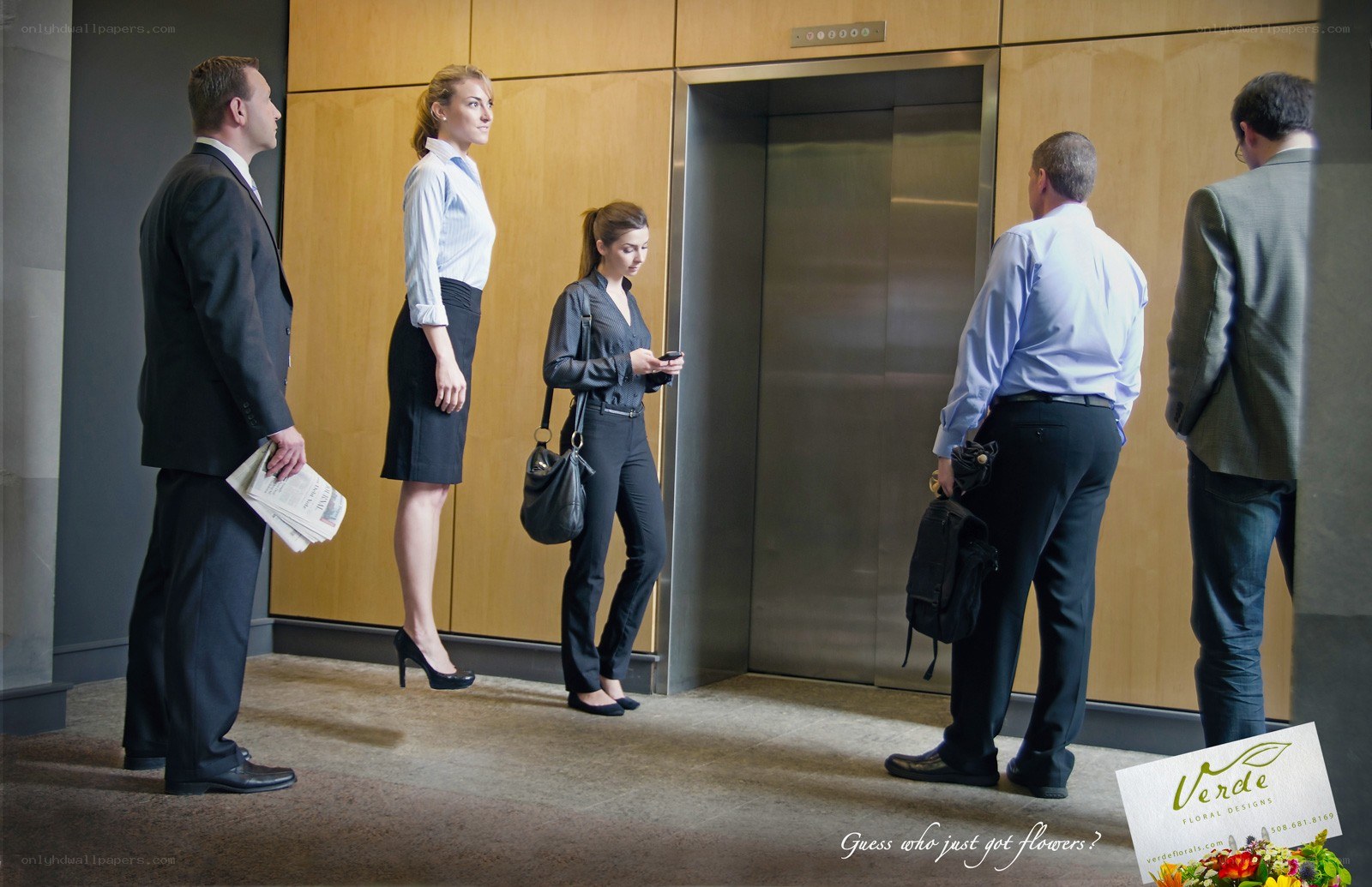 People waiting for elevator