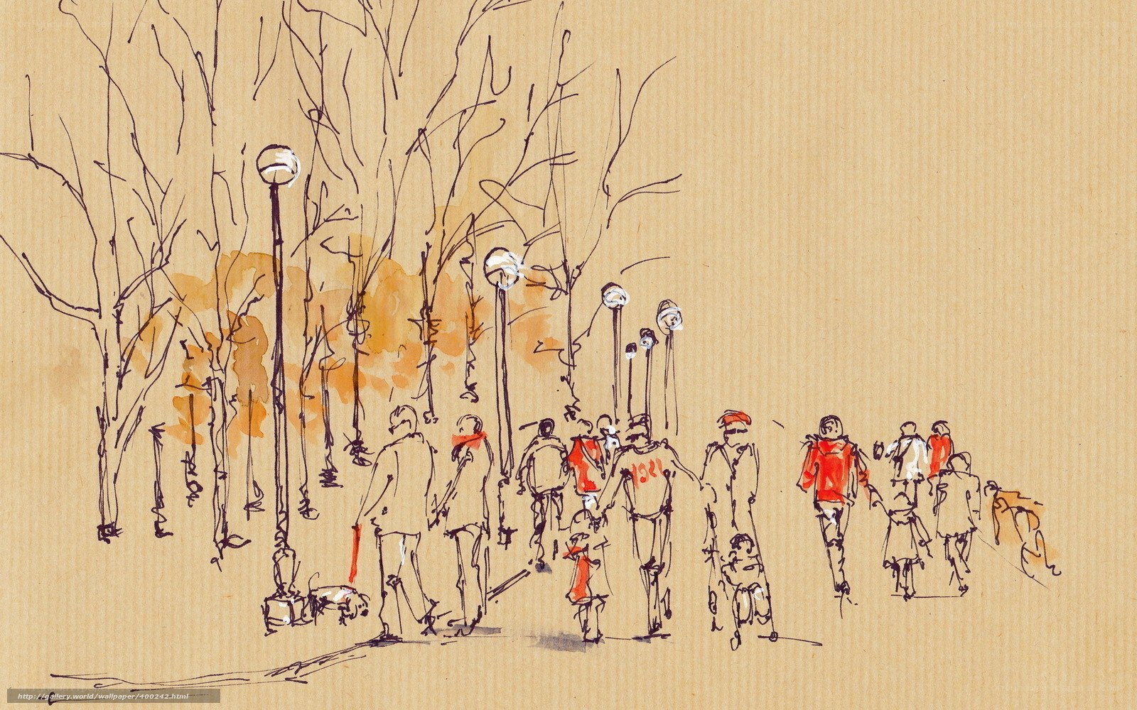 People walking in a park