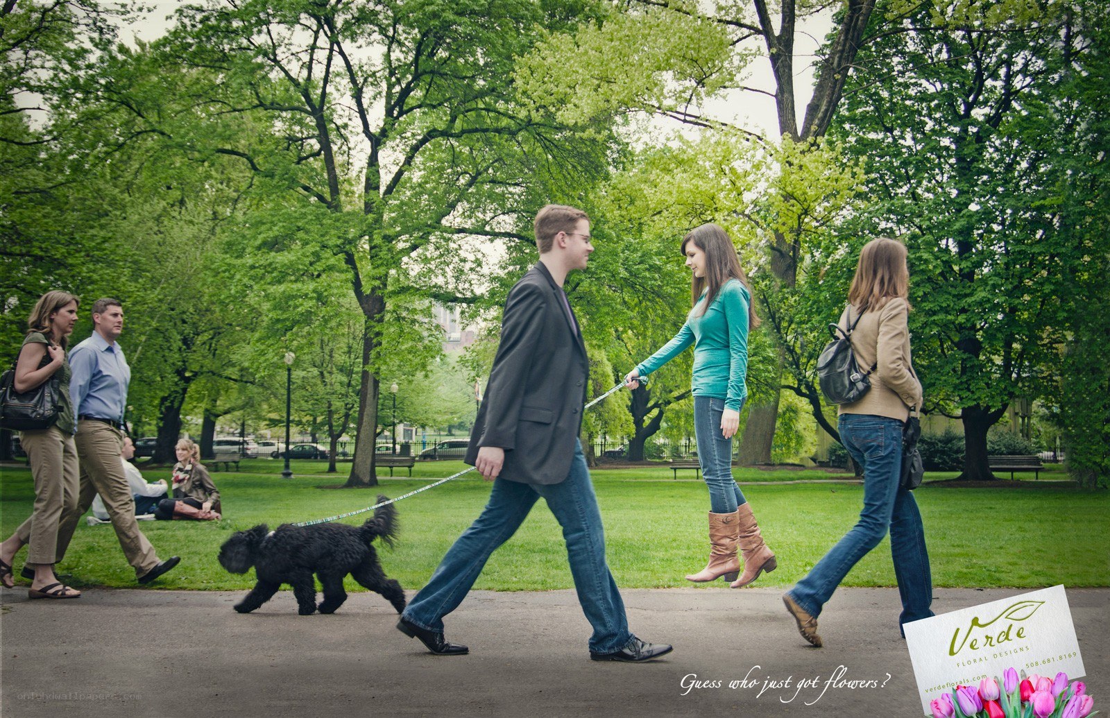 People walking in a park