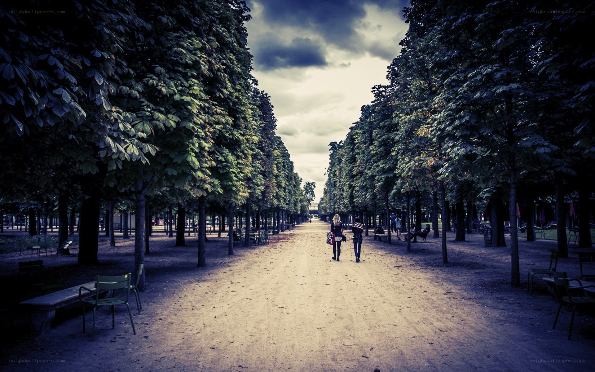 People walking in a park