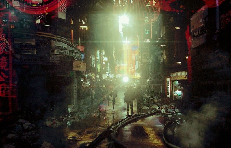 People Walking in Alley — Black