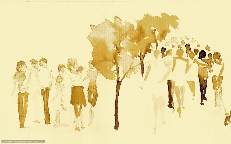 People Walking in Park — Brown