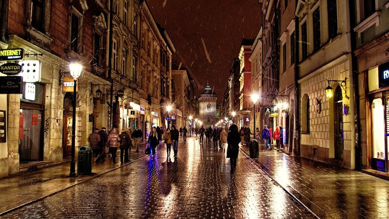 People Walking in Snow — Brown