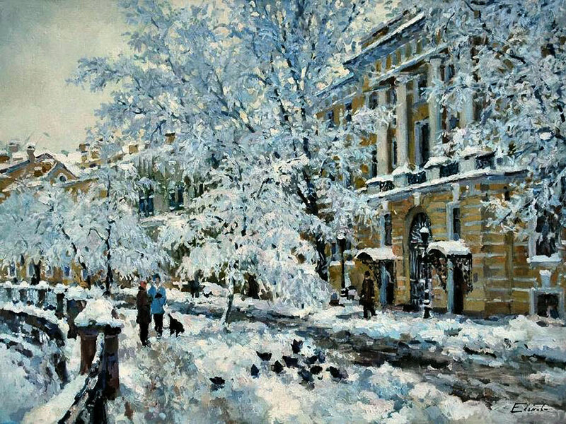 People Walking in Snow — White, Calm, Winter