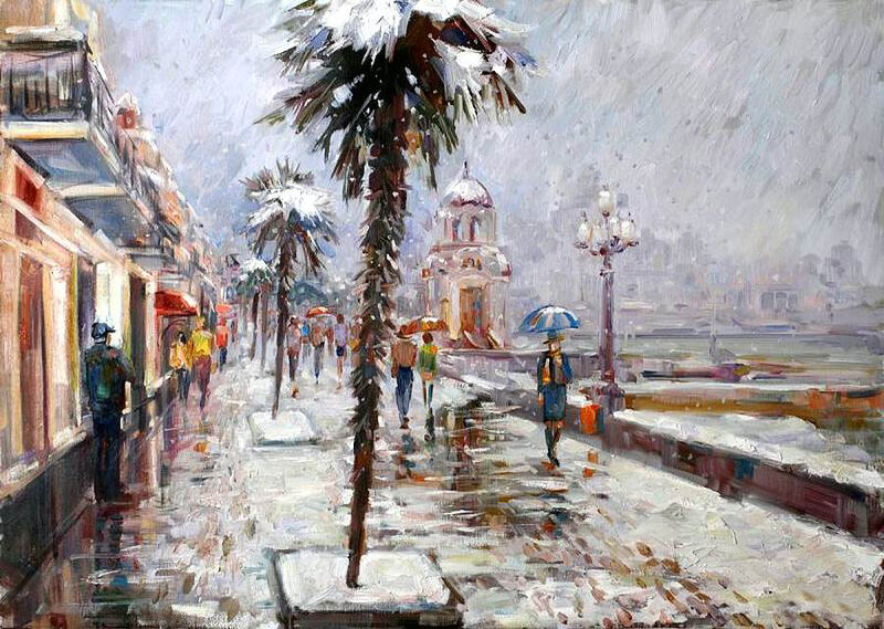 People Walking in Snow — White, Cold, Winter