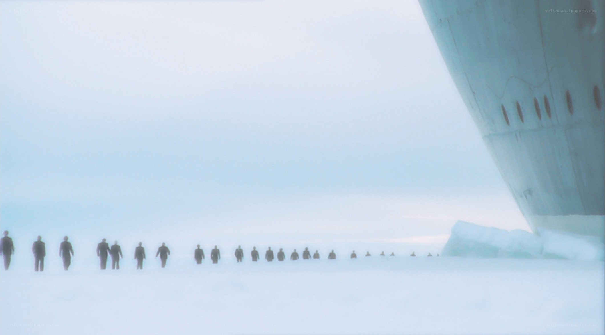 people walking in snow