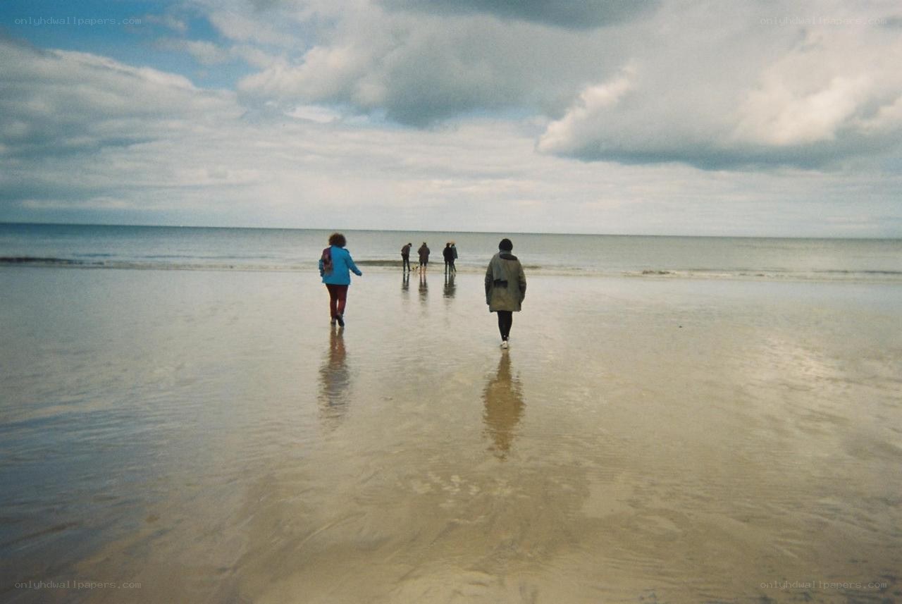 People walking on a beach
