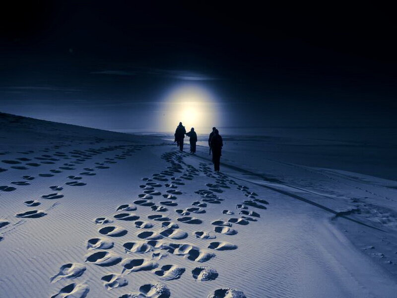 People Walking on Sand