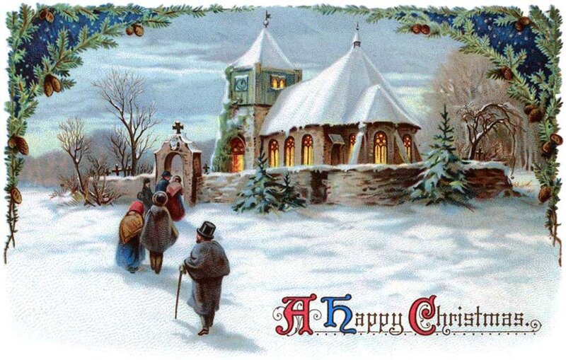 People Walking to Church — White