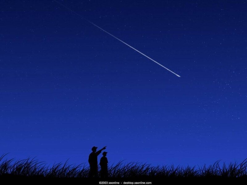 People watching a meteor shower