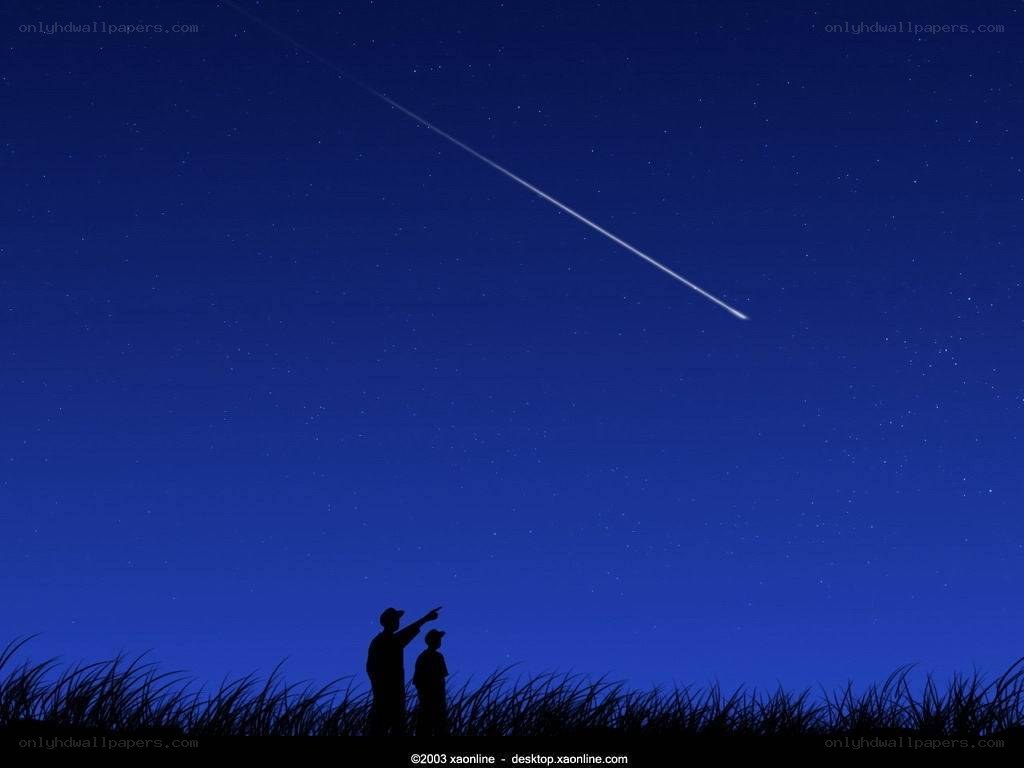 People watching a meteor shower