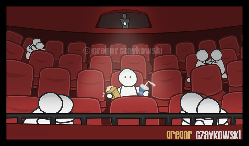 People watching movie in theater