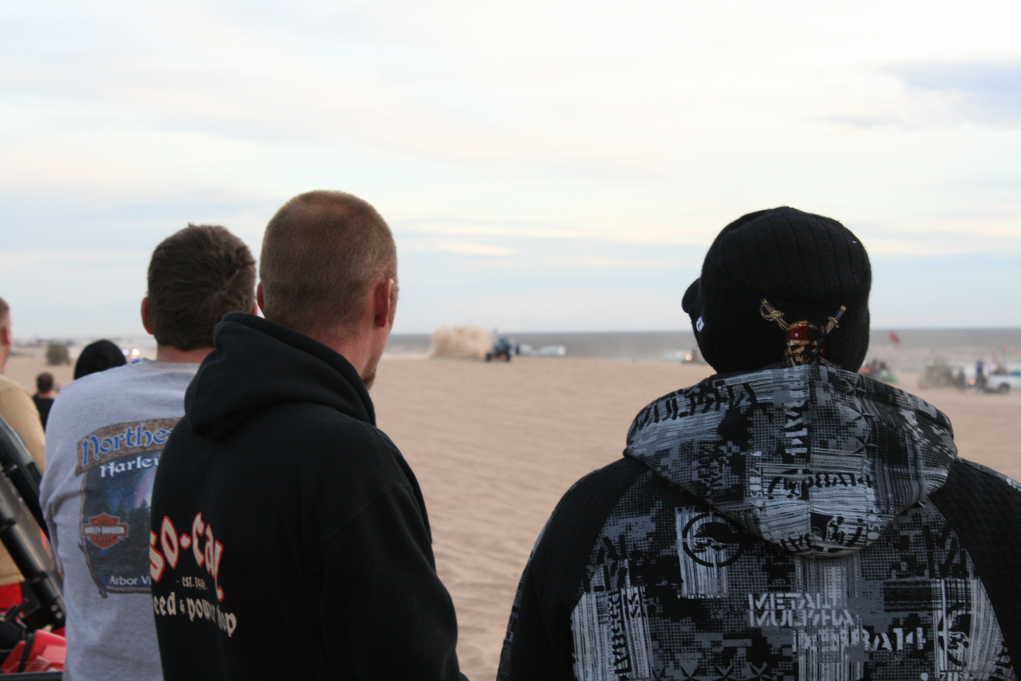 People watching off-road race
