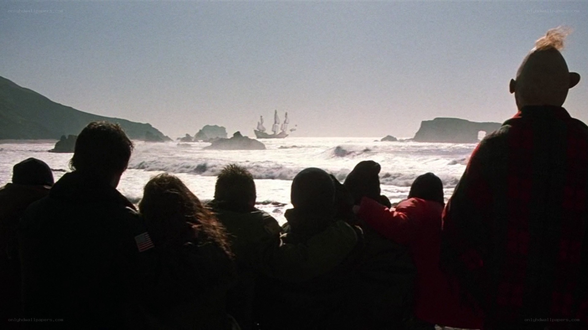 people watching ship at sea