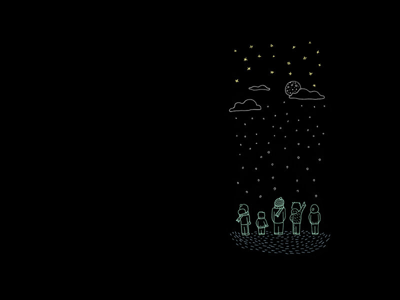 people watching stars at night