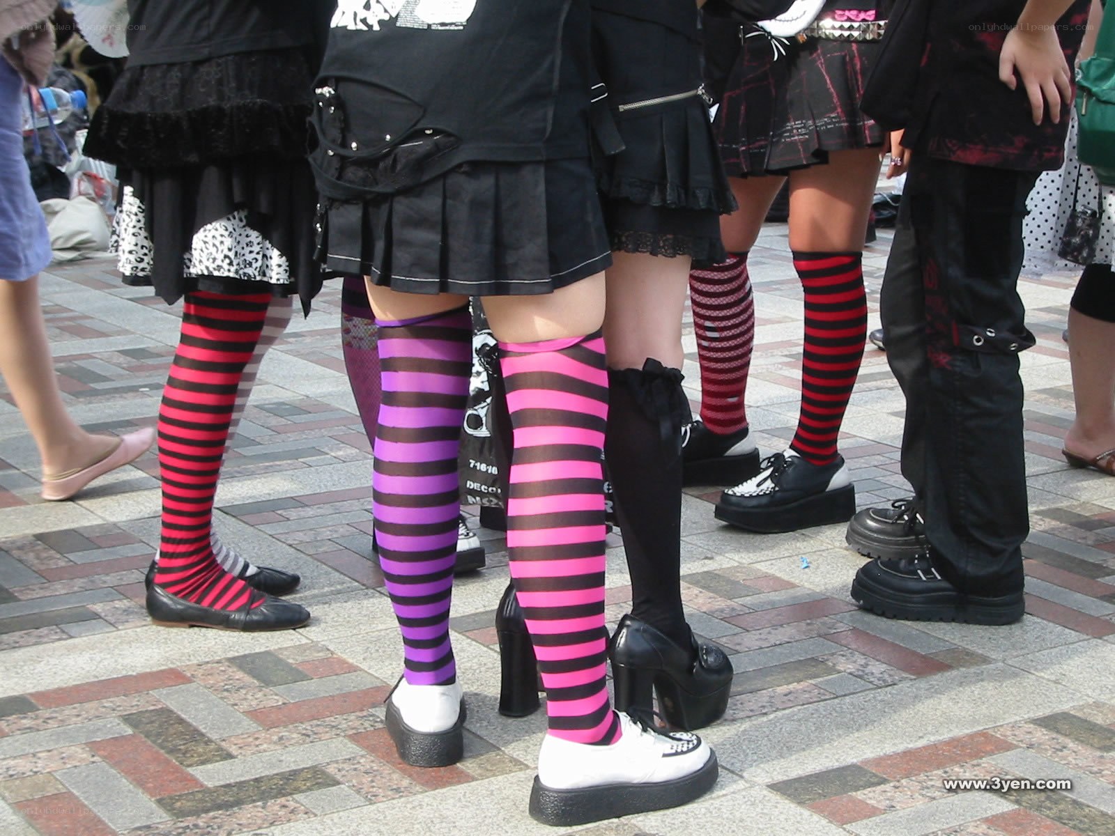 people wearing striped socks