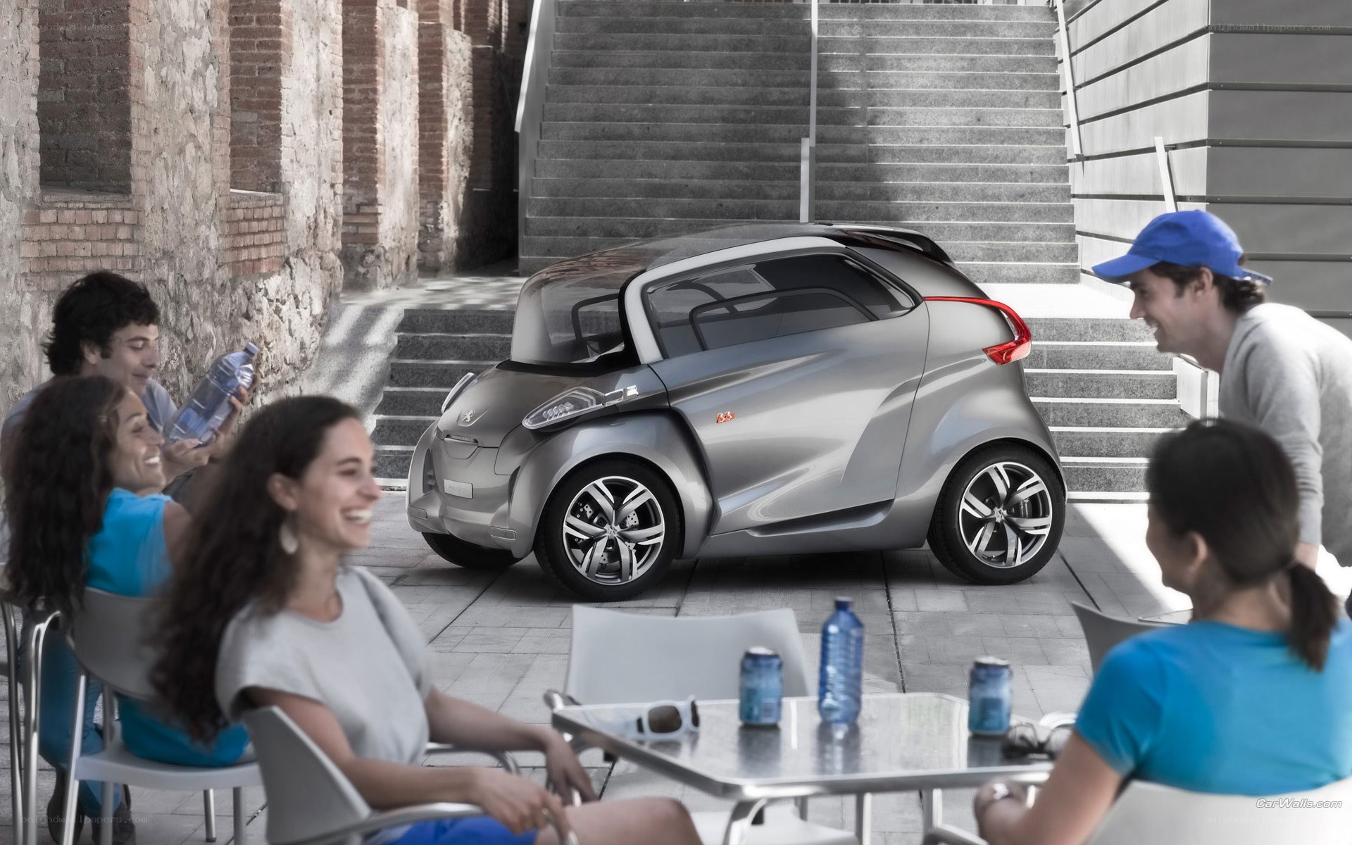 People with concept car