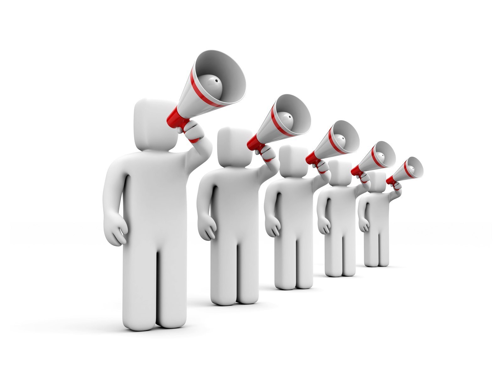 people with megaphones