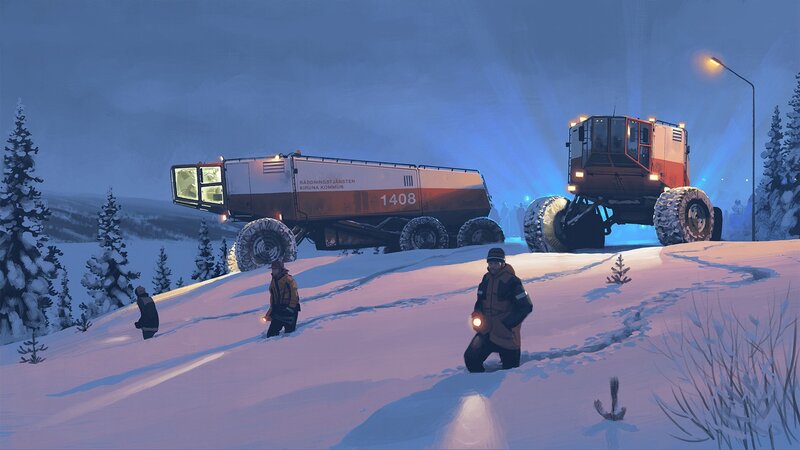 People with Snow Vehicles