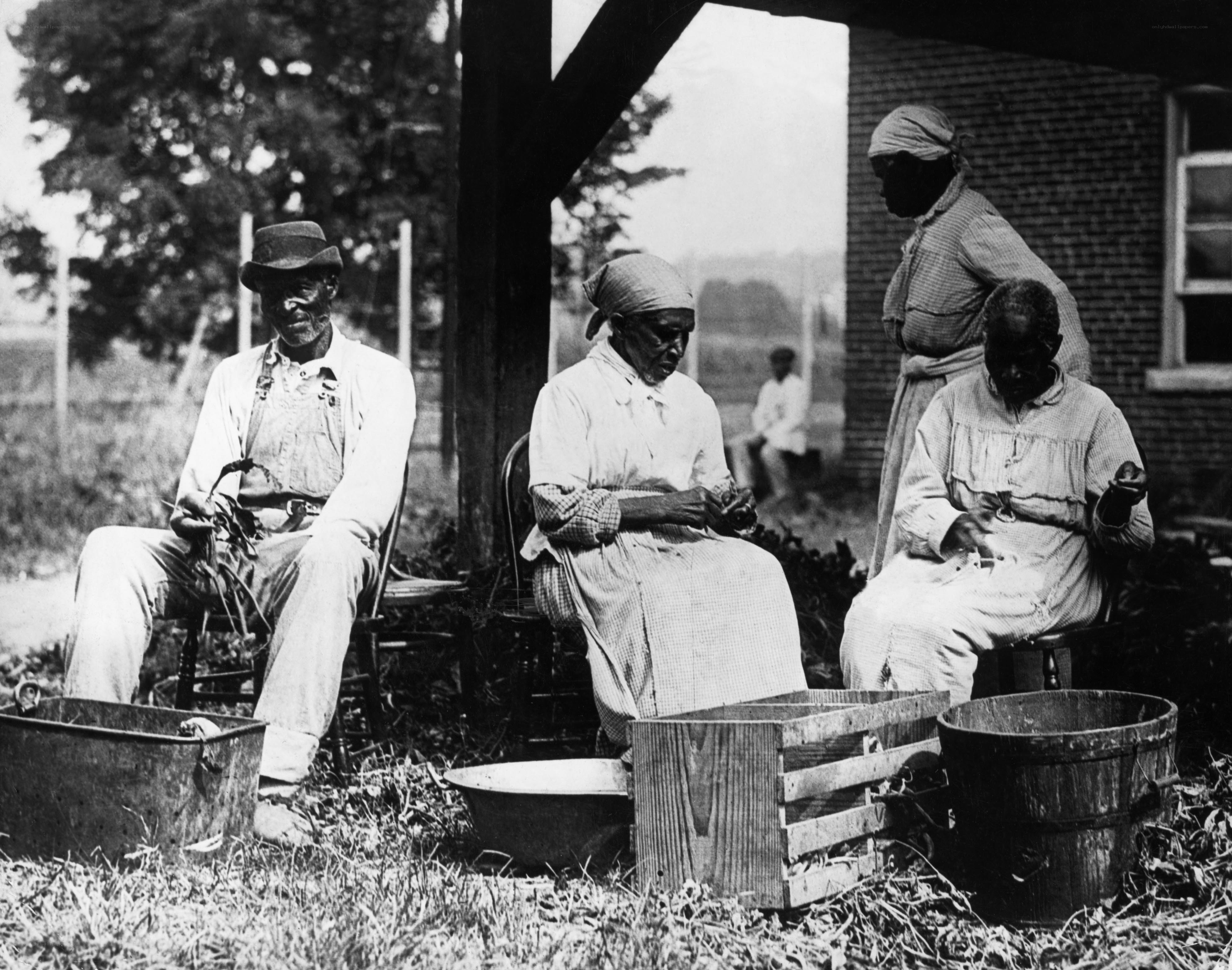 People working outdoors