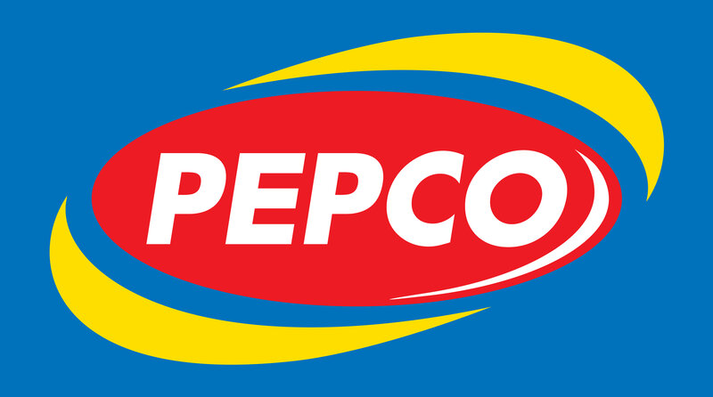 Pepco logo on blue background