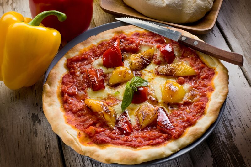Pepper Pizza on Plate