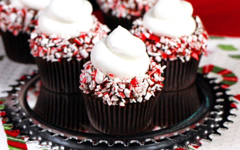 Peppermint Cupcakes — Red, Festive