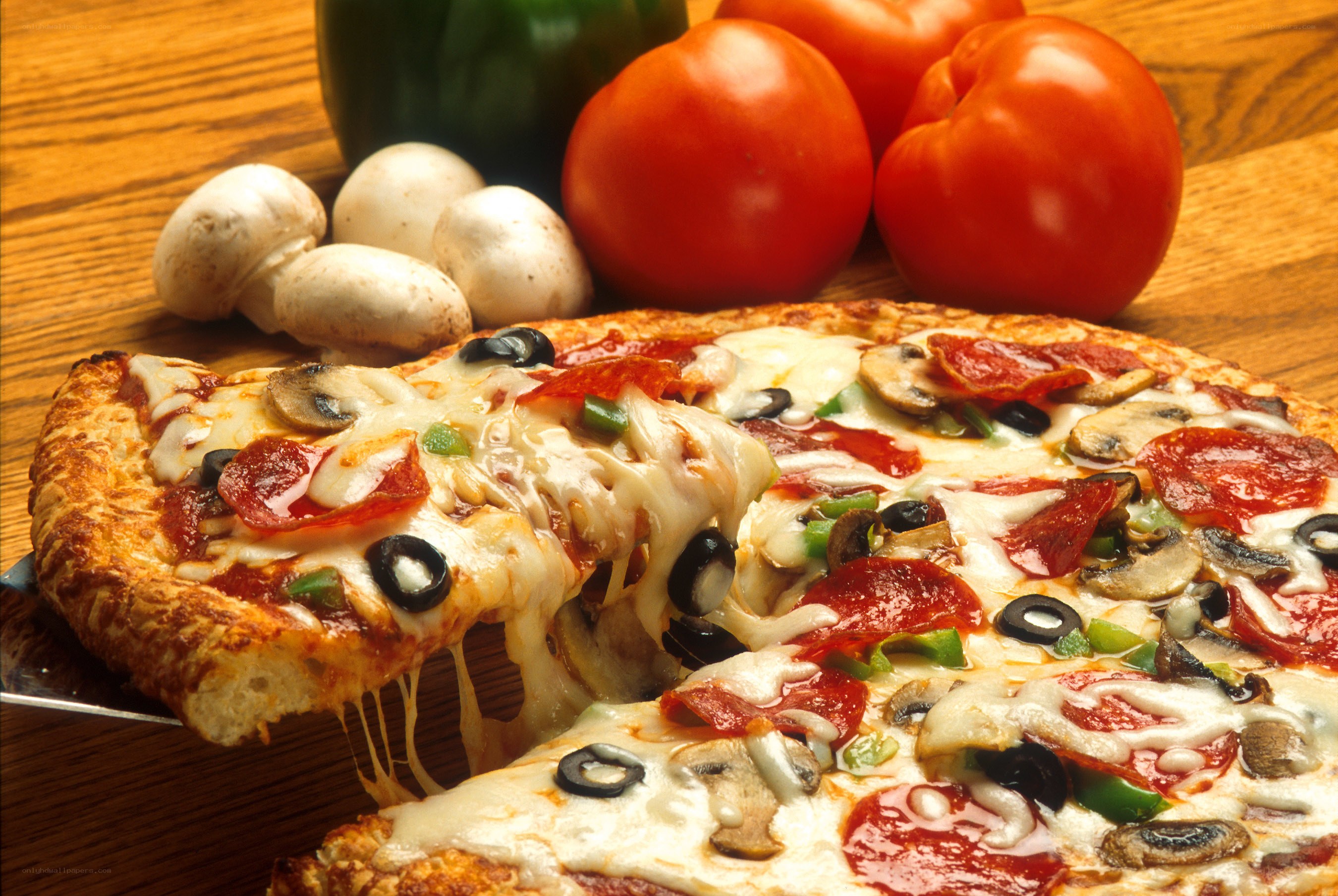 Pepperoni and mushroom pizza