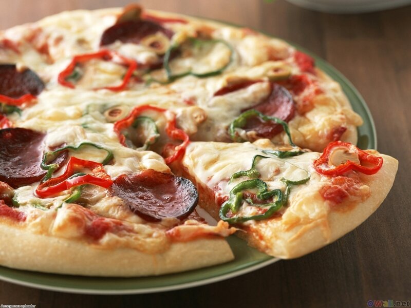 pepperoni and vegetable pizza