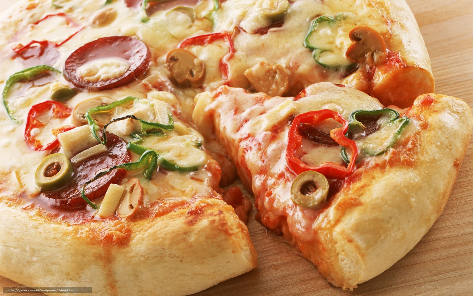 pepperoni and vegetable pizza