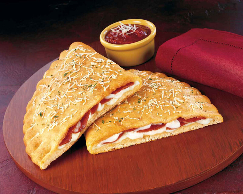 Pepperoni calzone with marinara sauce