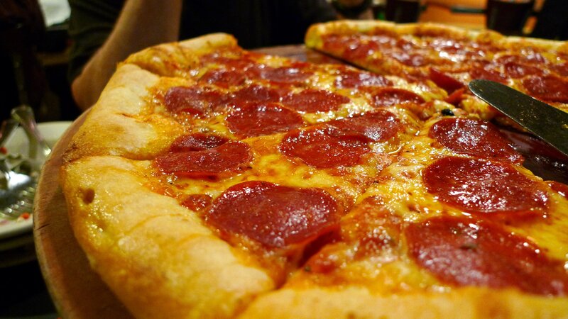 Pepperoni Pizza on Wood
