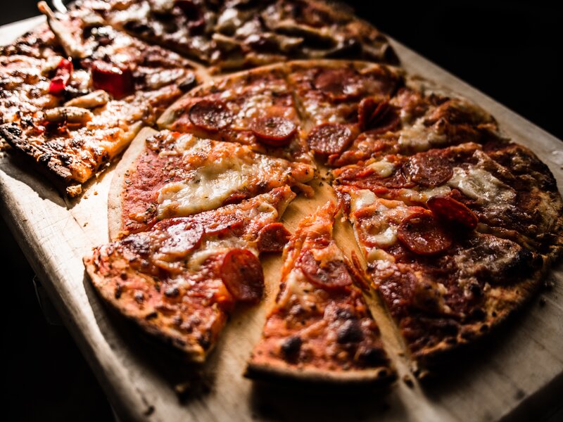 Pepperoni Pizza Slices — Brown