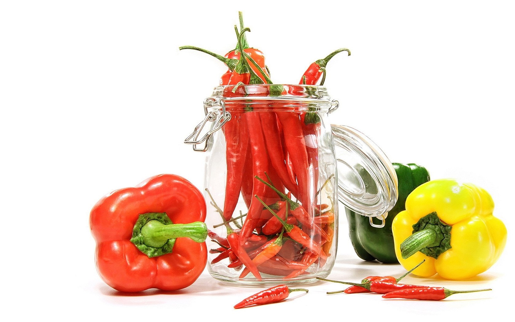 peppers in a glass jar