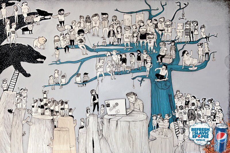Pepsi ad with tree people