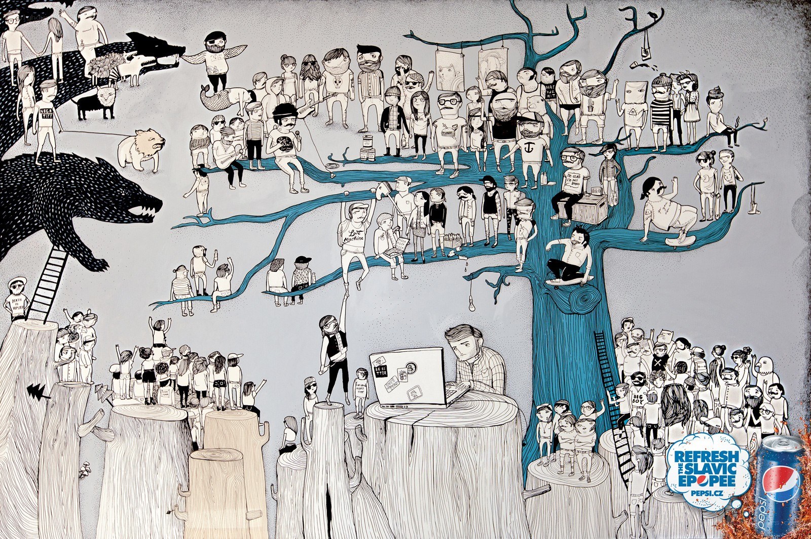 Pepsi ad with tree people