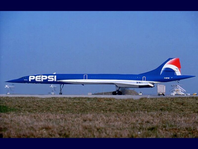 Pepsi-branded Concorde on tarmac