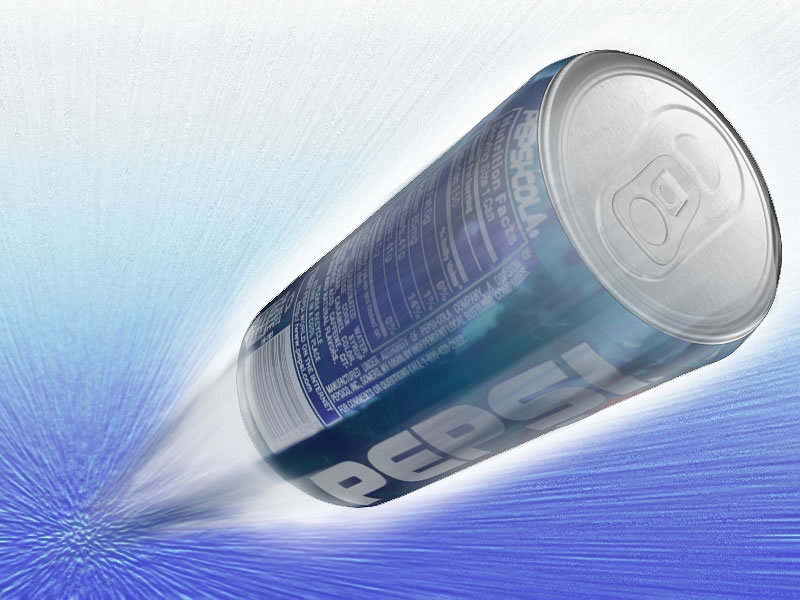 Pepsi can in motion