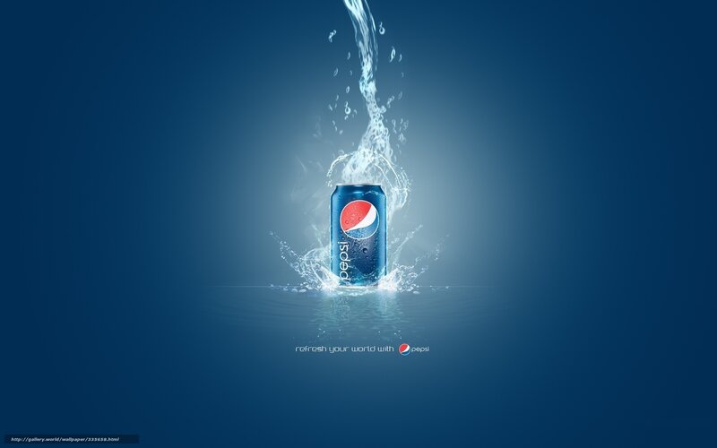 Pepsi Can in Water — Blue, Refreshing, Digital Art
