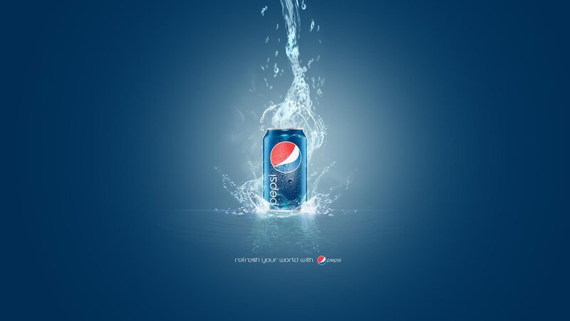 Pepsi Can in Water — Blue