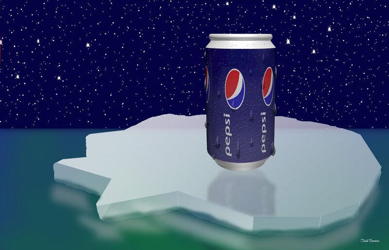 Pepsi Can on Ice — Blue