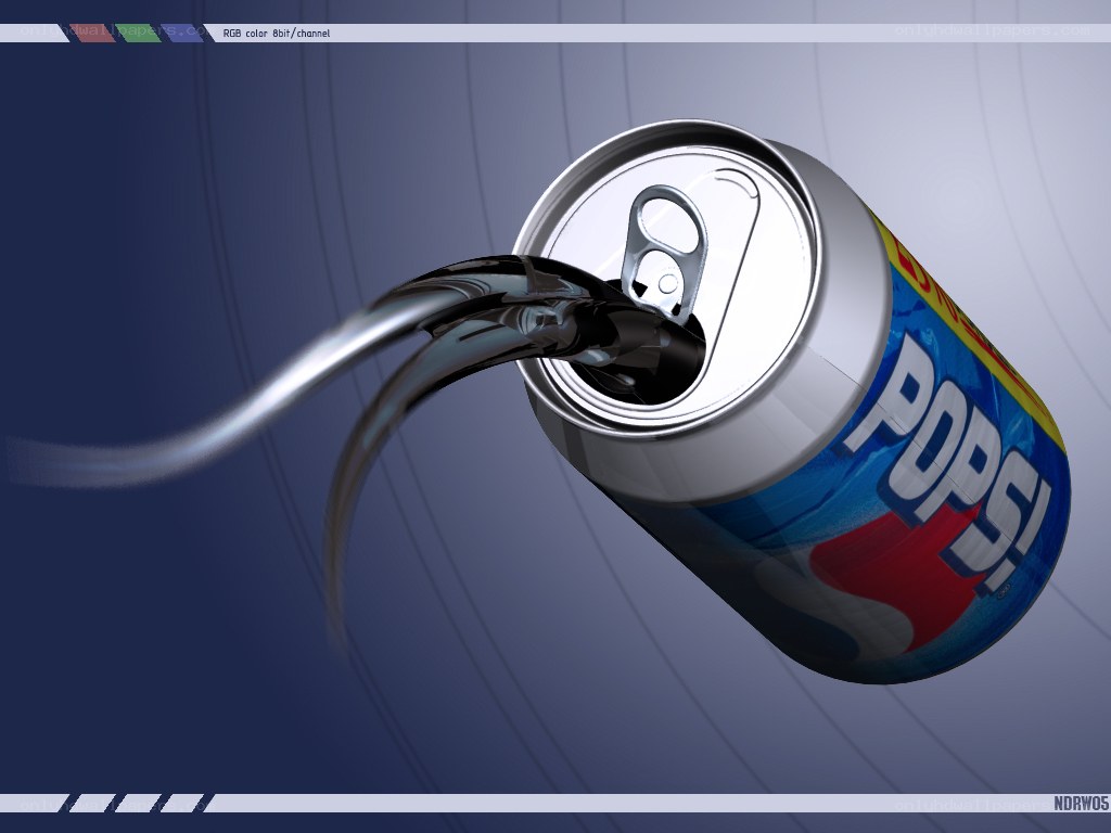 Pepsi can pouring liquid