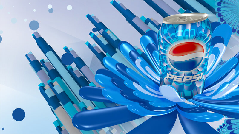 Pepsi can with blue design