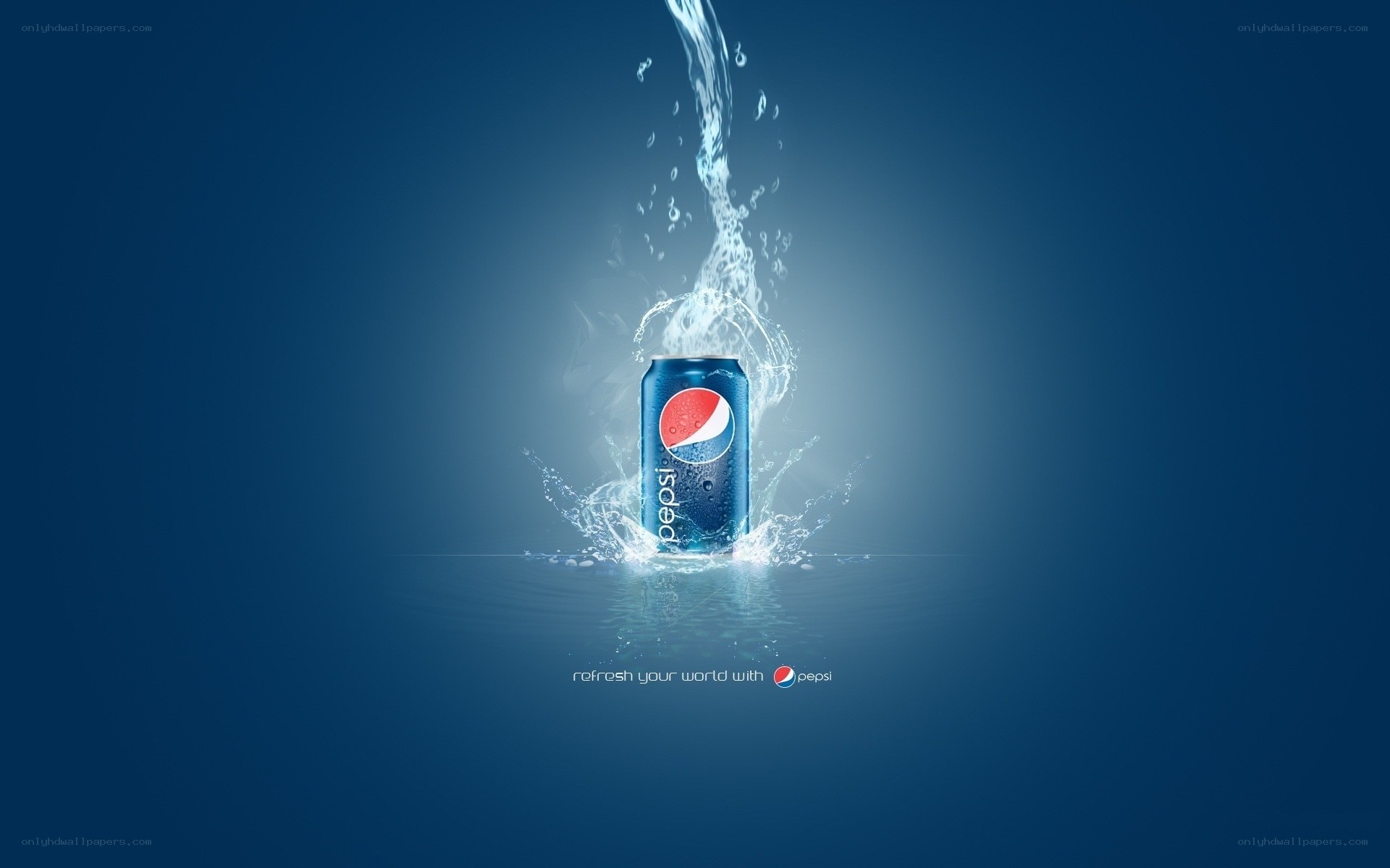 Pepsi can with water splash